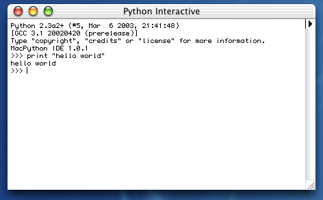of hello world program