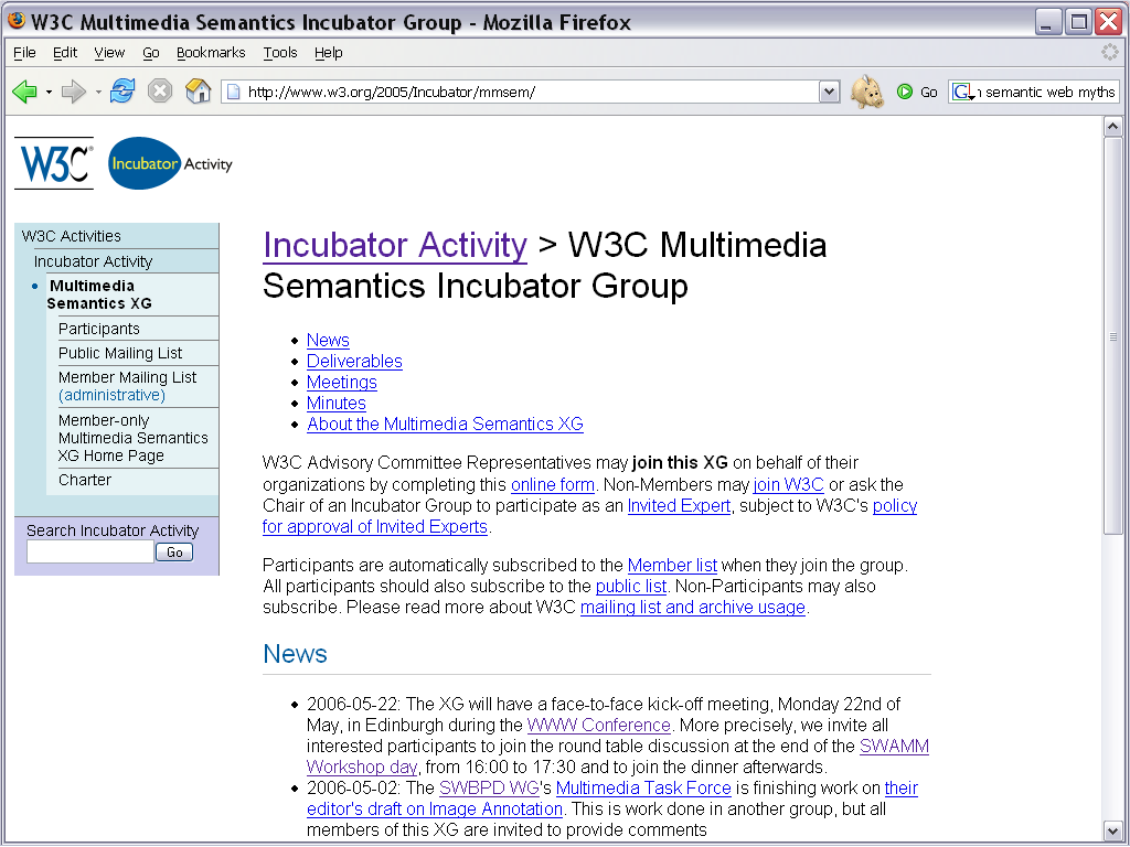 screendump of page at http://www.w3.org/2005/Incubator/mmsem/