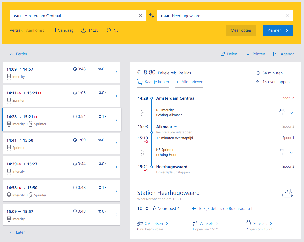 NS timetable