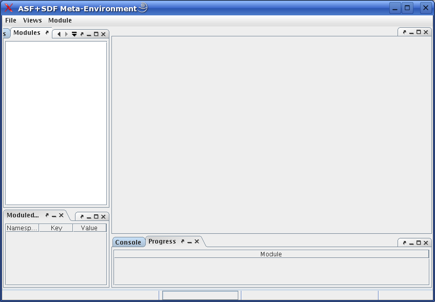 Initial screen of The Meta-Environment