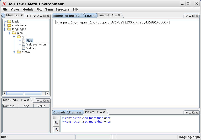 After running the factorial program.
