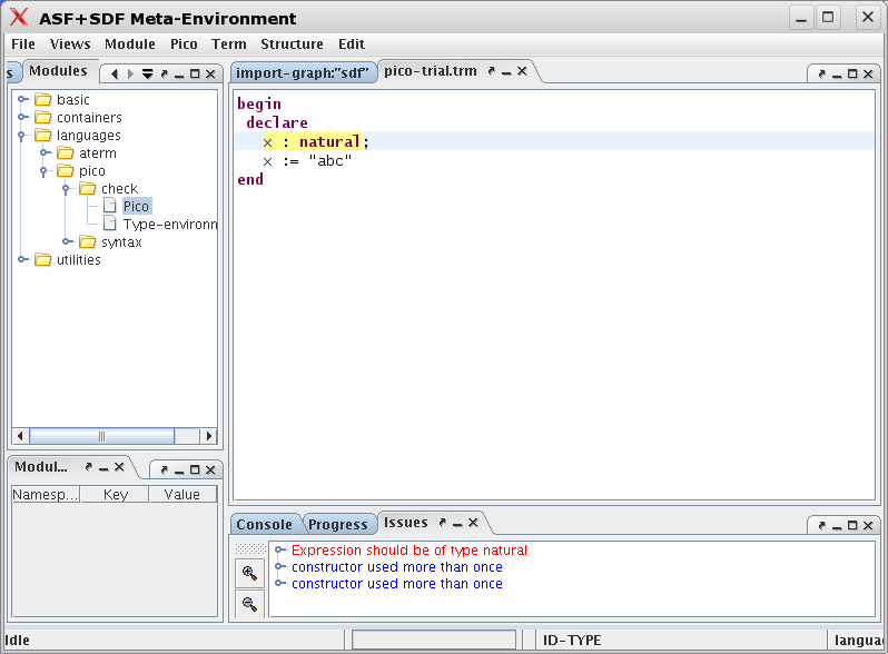 After pushing the check button in the Pico menu