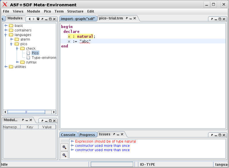 Click on the error message to highlight its source