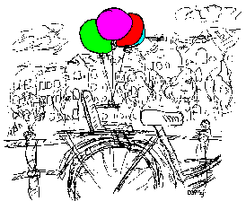 A Dutch bicycle, with baloons