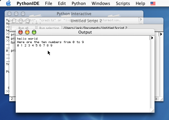 image of output window