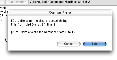 image of syntax error