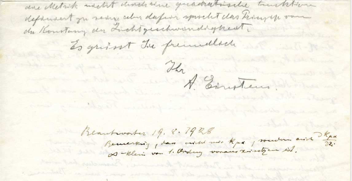 An Einstein letter