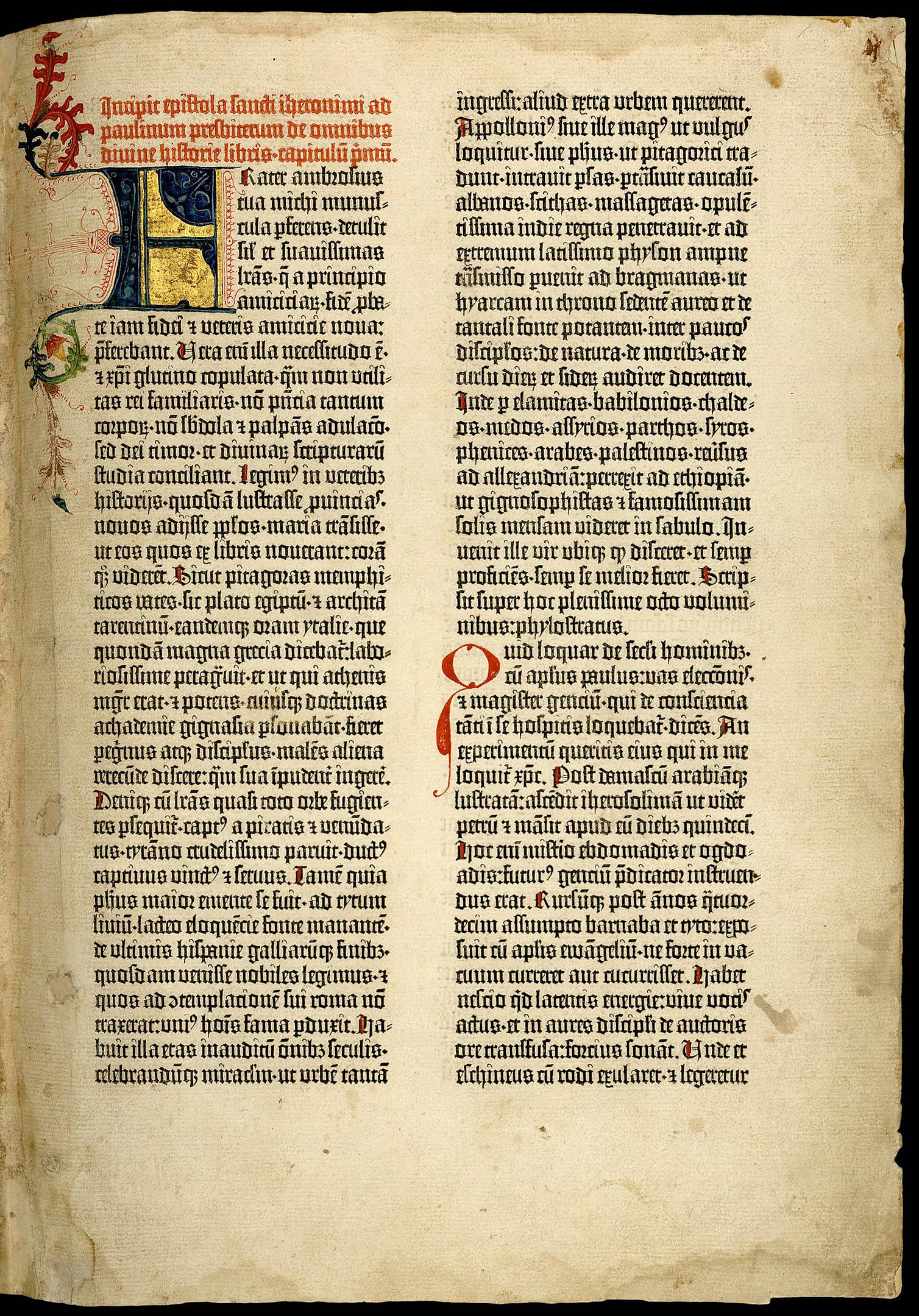 The first page of Gutenberg's bible