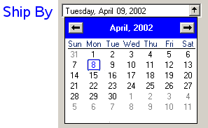 A calendar picker graphical widget.